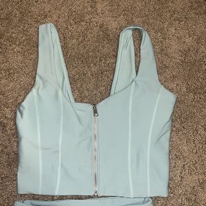 YPB zipper workout tank top